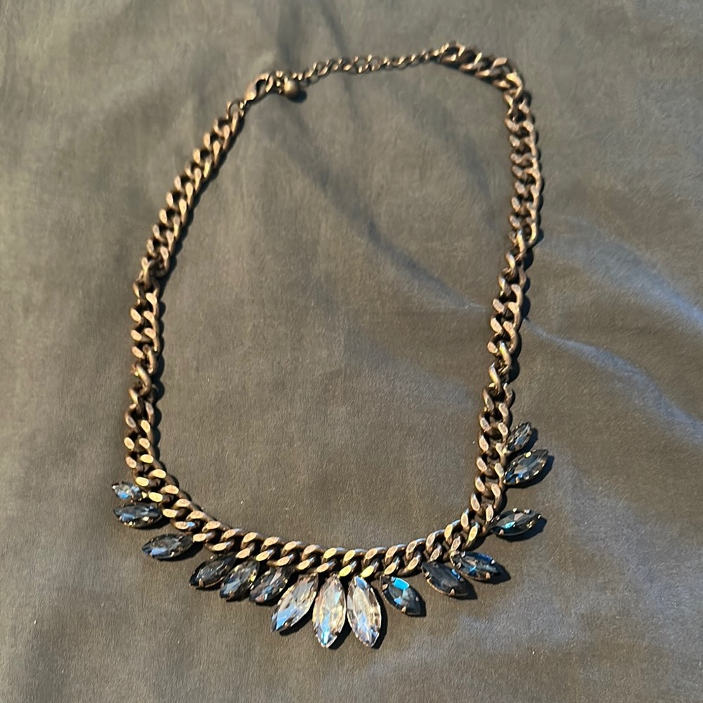 💜5 for $25 Silver and Gray Necklace with Gemstone Pendant